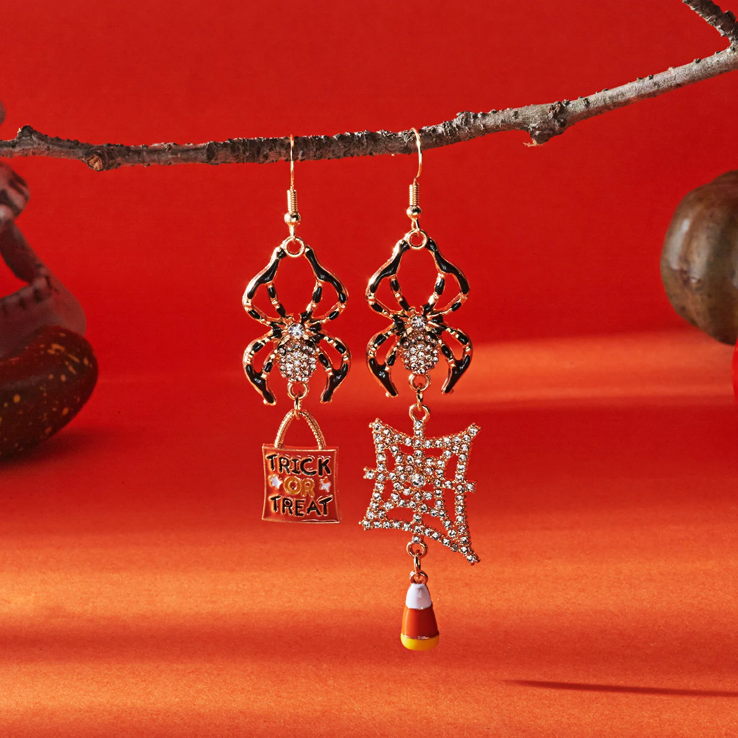 Cute Halloween Ghost Pumpkin Dangle Earrings for Women Zircon Spider Drop Oil Earring Party Festival Statement Jewelry Gifts - Image 6