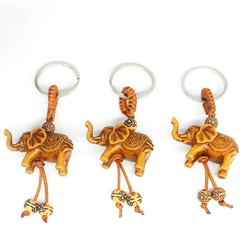 Cute Lifelike Animal Elephant Keychain Carving Riches Lucky Key Chain Pendant 3D Engraving Pendant Bags Key Holder Jewelry - Image 5