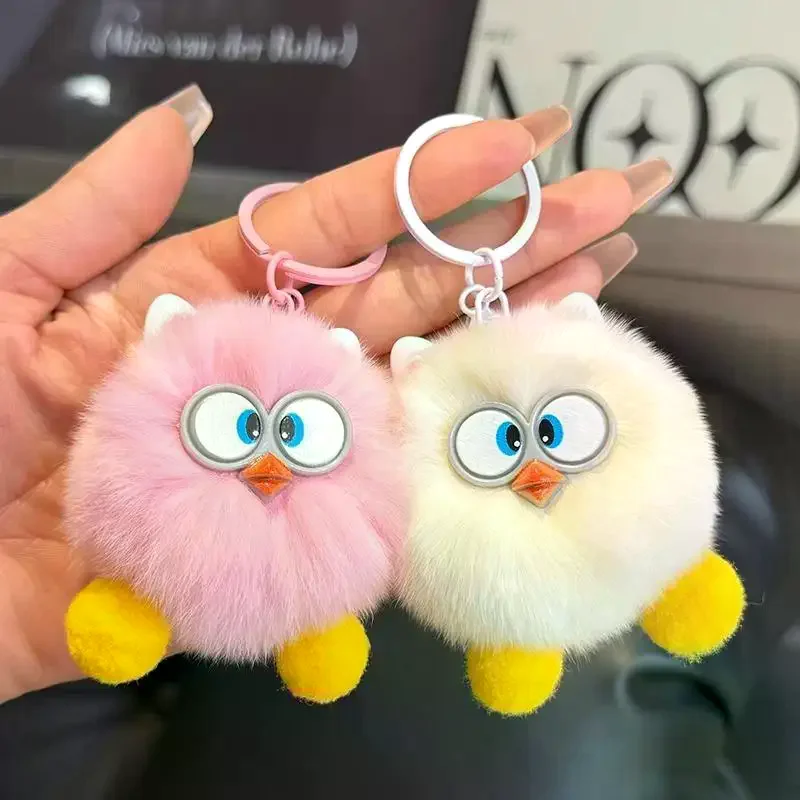 Cute Little Briquette Bag Pendant Imitation Rex Rabbit Hair Bag Exquisite Doll Pendant Cartoon Doll Car Key Chain Birthday Gift - Image 2