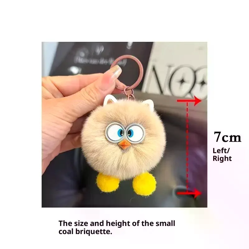 Cute Little Briquette Bag Pendant Imitation Rex Rabbit Hair Bag Exquisite Doll Pendant Cartoon Doll Car Key Chain Birthday Gift - Image 3