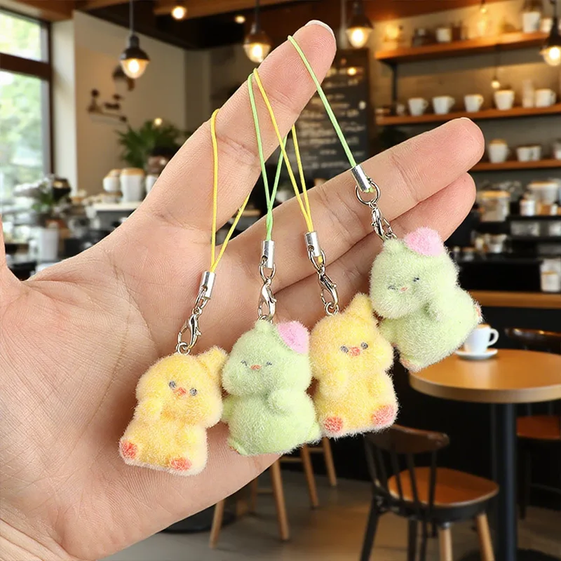 Cute Plush 3D Cat Keychain Creative Flocking Animal Pendant Bag Phone Lanyard Hanging Keycord Charm Keychain DIY Accessories - Image 6