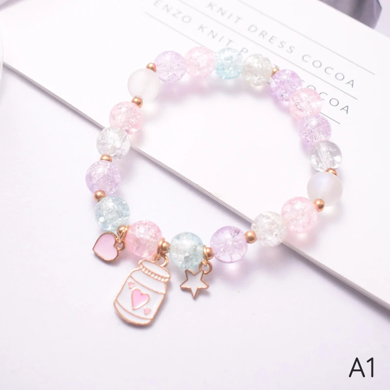 Cute Popcorn beads Bracelet Friendship Glass Bracelets For Girls Star Moon Cloud Flower Jewelry Accessories Wholesale - Image 2