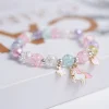 Cute Popcorn beads Bracelet Friendship Glass Bracelets For Girls Star Moon Cloud Flower Jewelry Accessories Wholesale