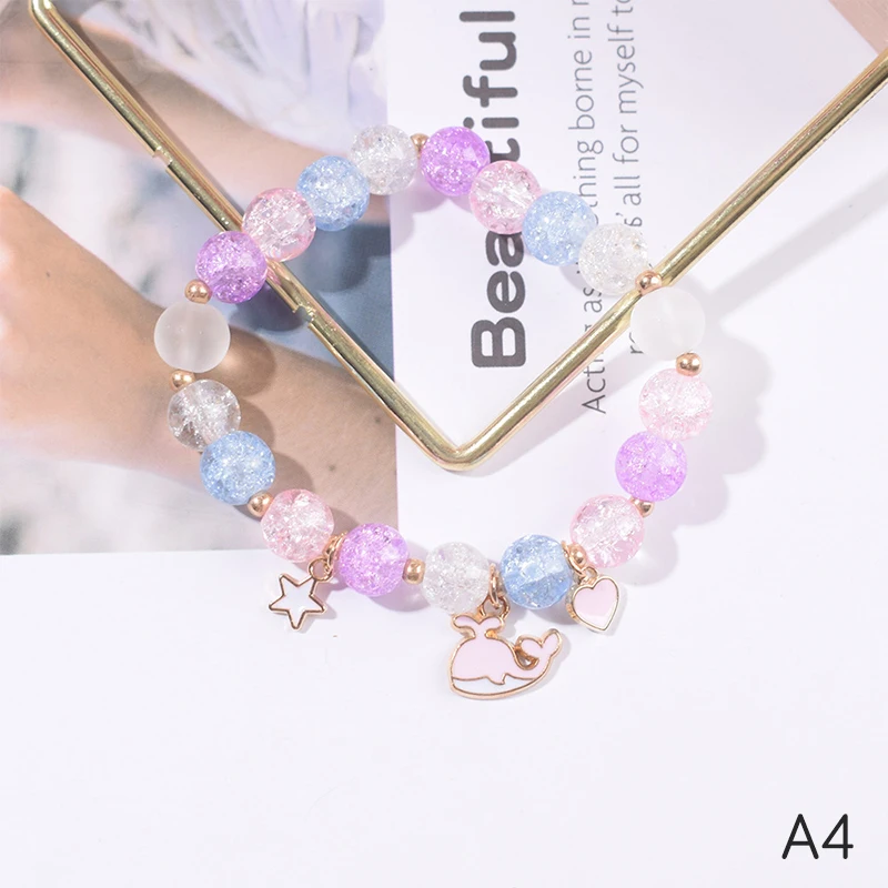 Cute Popcorn beads Bracelet Friendship Glass Bracelets For Girls Star Moon Cloud Flower Jewelry Accessories Wholesale - Image 5