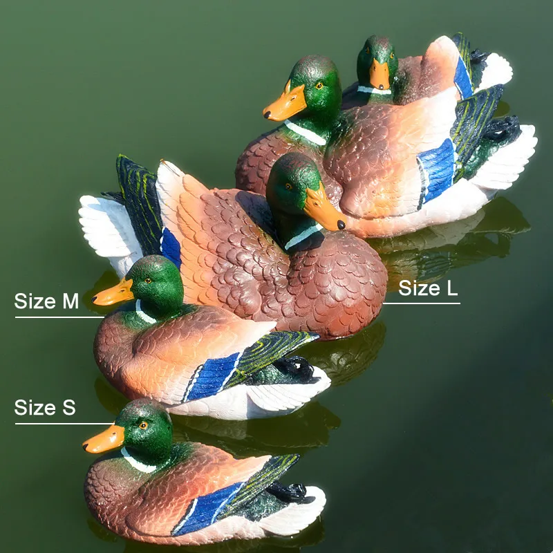 Cute Resin Floating Duck Statue Outdoor Garden Pond Fish Tank Decorative Swimming Wild Duck Sculpture For Garden Decor Ornament - Image 2