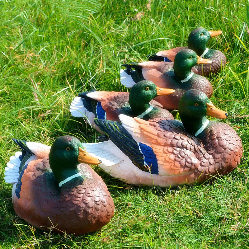 Cute Resin Floating Duck Statue Outdoor Garden Pond Fish Tank Decorative Swimming Wild Duck Sculpture For Garden Decor Ornament - Image 4