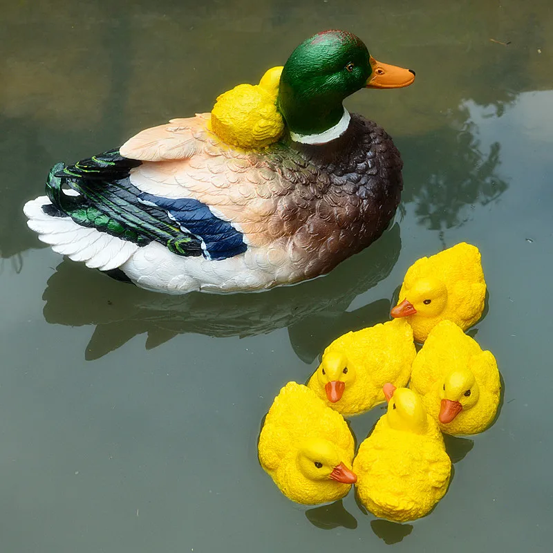 Cute Resin Floating Duck Statue Outdoor Garden Pond Fish Tank Decorative Swimming Wild Duck Sculpture For Garden Decor Ornament - Image 5