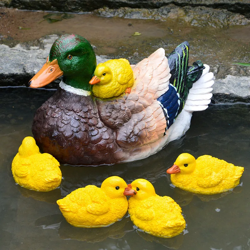 Cute Resin Floating Duck Statue Outdoor Garden Pond Fish Tank Decorative Swimming Wild Duck Sculpture For Garden Decor Ornament - Image 6