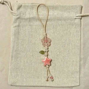 Cute Star Flower Phone Charm Strap Kawaii Ceramic Beaded Phone Lanyard Pastel Colors for Girls Bag Camera Pendant keychain
