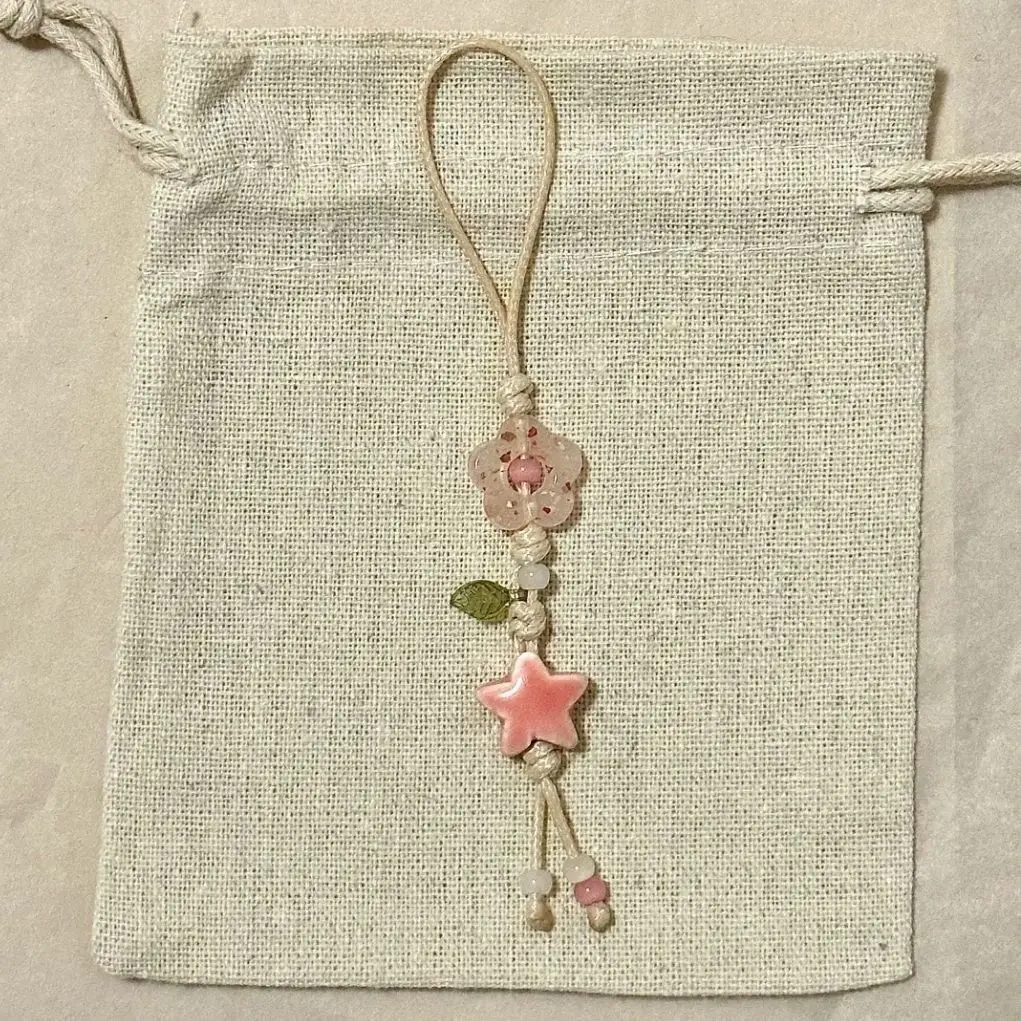 Cute Star Flower Phone Charm Strap Kawaii Ceramic Beaded Phone Lanyard Pastel Colors for Girls Bag Camera Pendant keychain