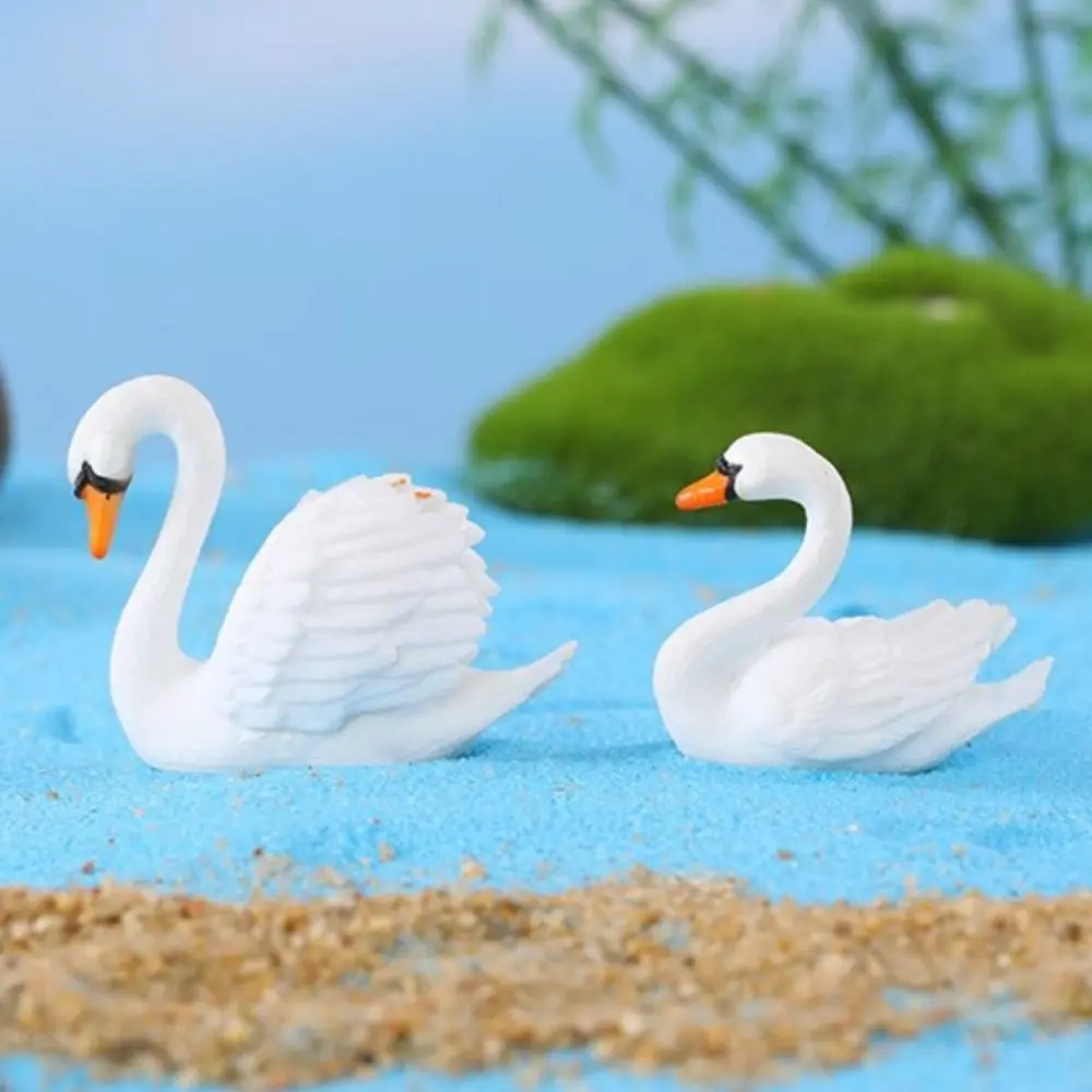 Cute Swan Miniatures Creative DIY Animal Goose Model Craft Lover Swan Ornaments Bonsai - Image 2
