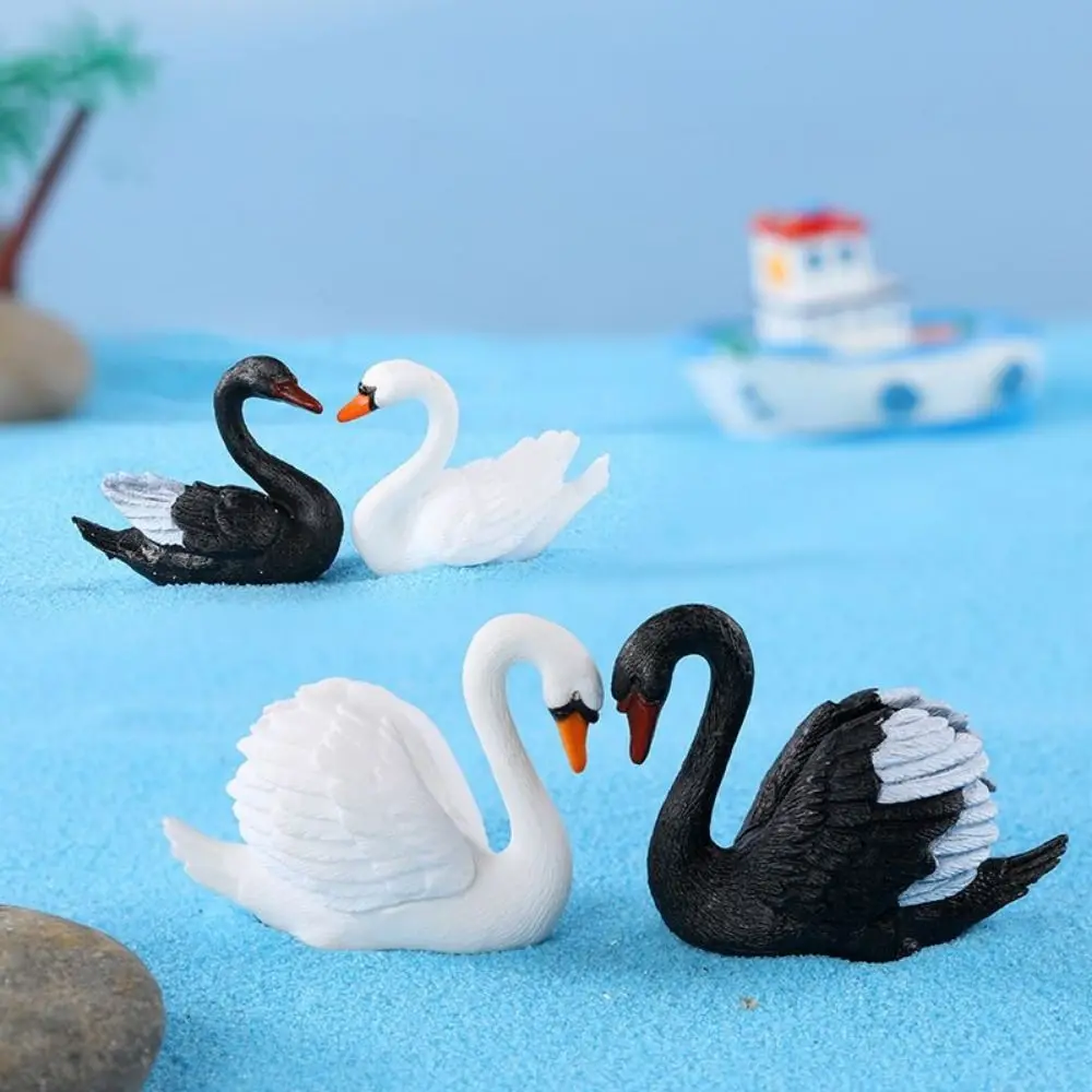Cute Swan Miniatures Creative DIY Animal Goose Model Craft Lover Swan Ornaments Bonsai - Image 3