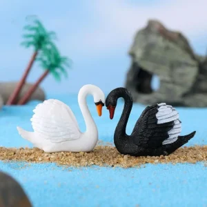 Cute Swan Miniatures Creative DIY Animal Goose Model Craft Lover Swan Ornaments Bonsai