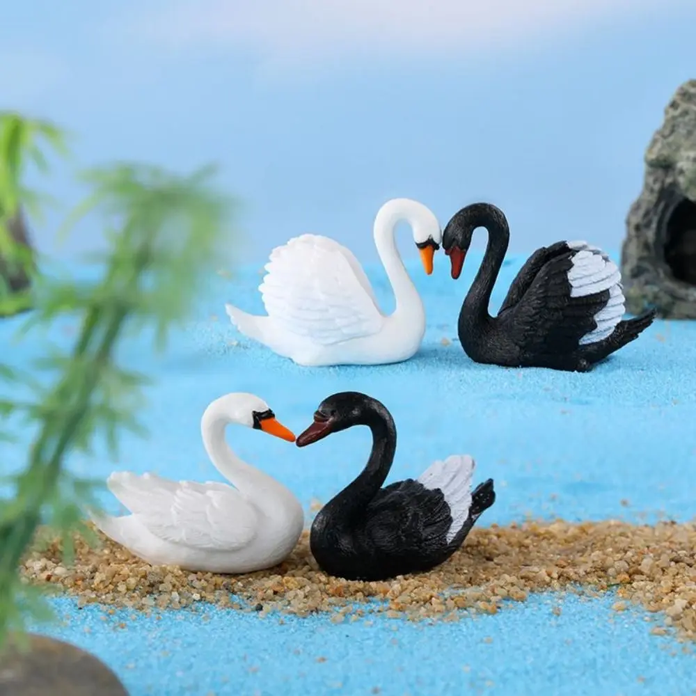 Cute Swan Miniatures Creative DIY Animal Goose Model Craft Lover Swan Ornaments Bonsai - Image 5