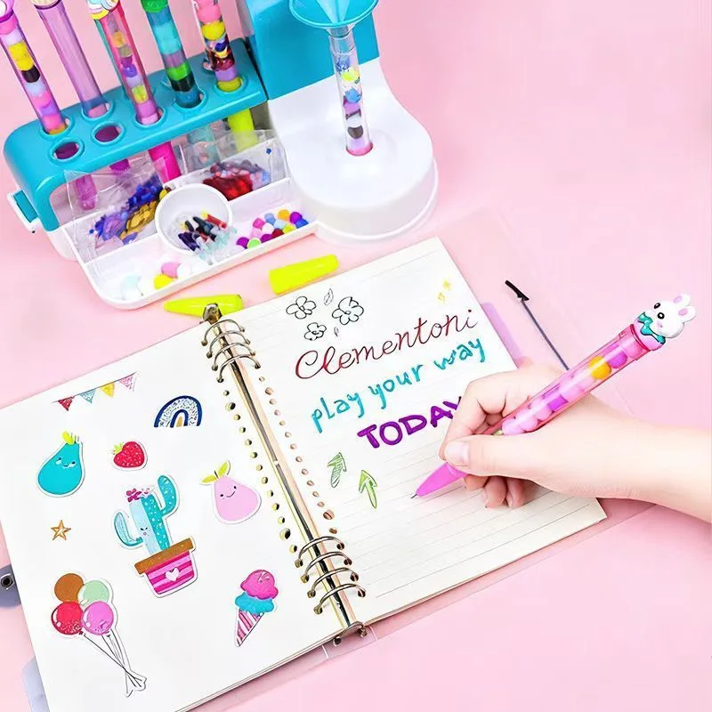 DIY Dazzle Sensory Pen Making Kit - Creative Craft Set for Kids, 50+ Accessories, 10 Unique Pens, Educational Toy Gift for Girls - Image 8