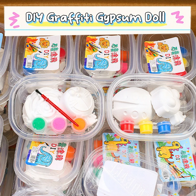 DIY Painting Plaster Doll Coloring Toy Creative Handmade Cartoon Graffiti Art Educational Toy Birthday Gift