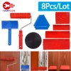 DIY Wood Graining Tools Set Texture Rubber Paint Roller Brush Pattern for Wall Room Home Yard Garden Decoration Painting Tools
