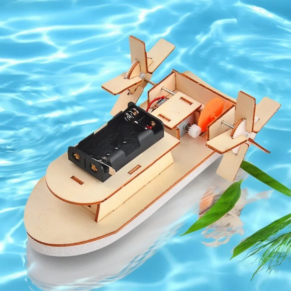 DIY Wooden Ship Model Small Maker Material Gift Toy Science Experiment Set Assembly Material Packaging Toy Birthday Gift - Image 3