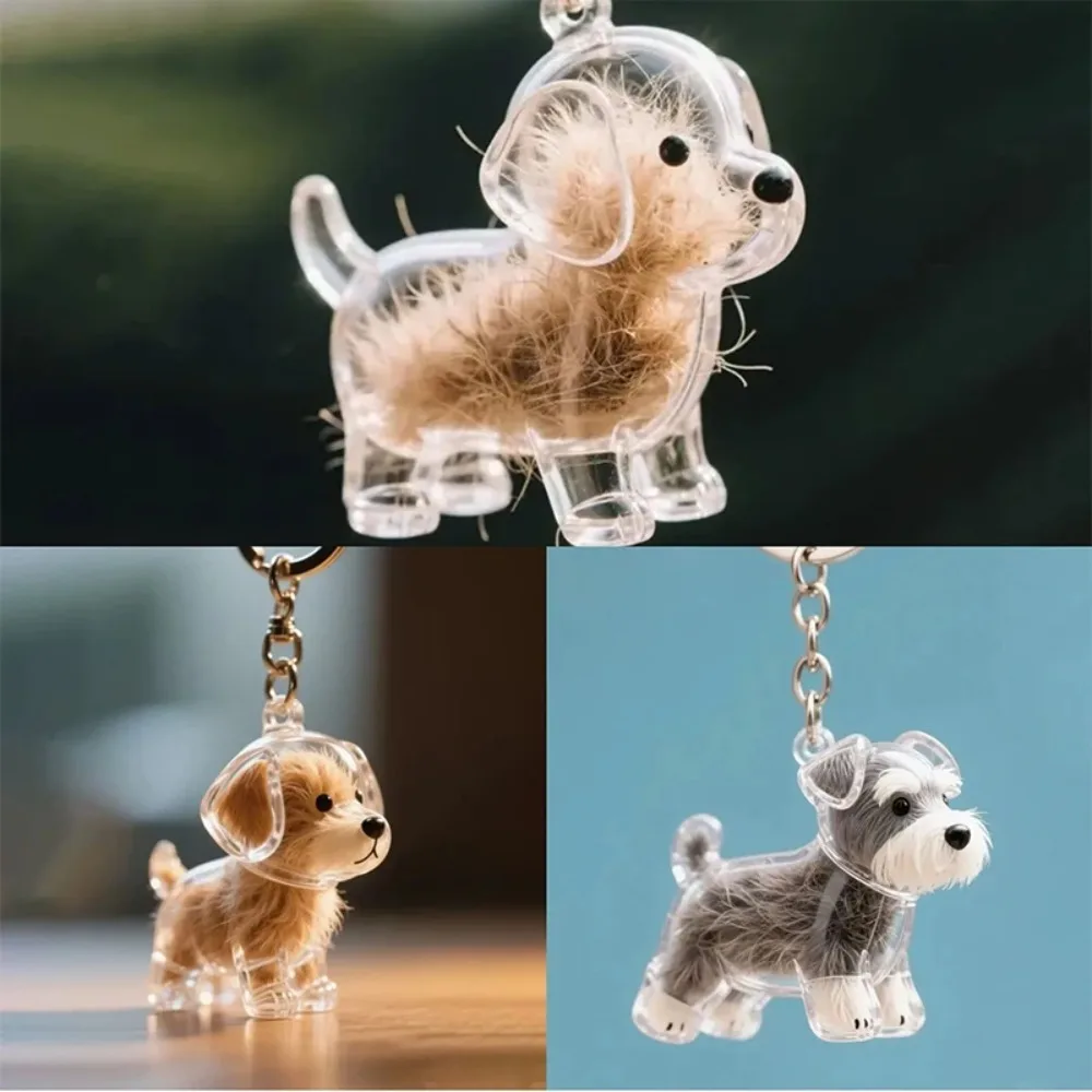 Dog Hair Storage Pendant Cute Keychain Bag Pendant Couple Car Key Chains Jewelry Souvenir Collection Gift Decoration Accessories - Image 3