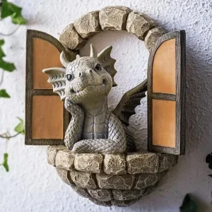 Dragon Shape Sculptures Resin Giants Lawn Sculpture Gothic Fantasy Dragon Figure Art Garden Patio Lawn Statues Garden Decoration