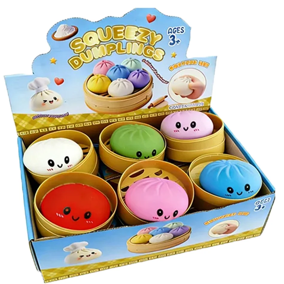 Dumpling Pressure Dumpling Squishies Cute Colorful Bun Toy Slow Rising Stress Relief Fidget Toy for Kids Adults Anti-Anxiety Gif - Image 5