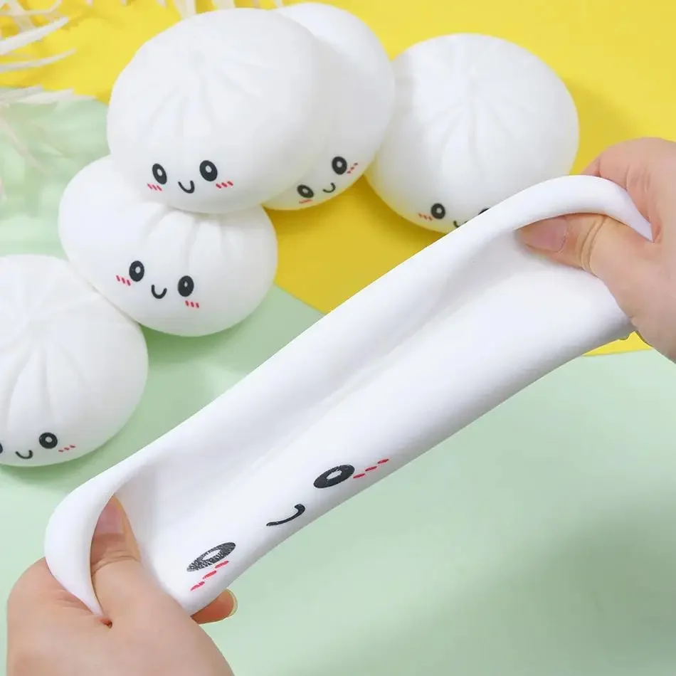 Dumpling Pressure Dumpling Squishies Cute Colorful Bun Toy Slow Rising Stress Relief Fidget Toy for Kids Adults Anti-Anxiety Gif - Image 3