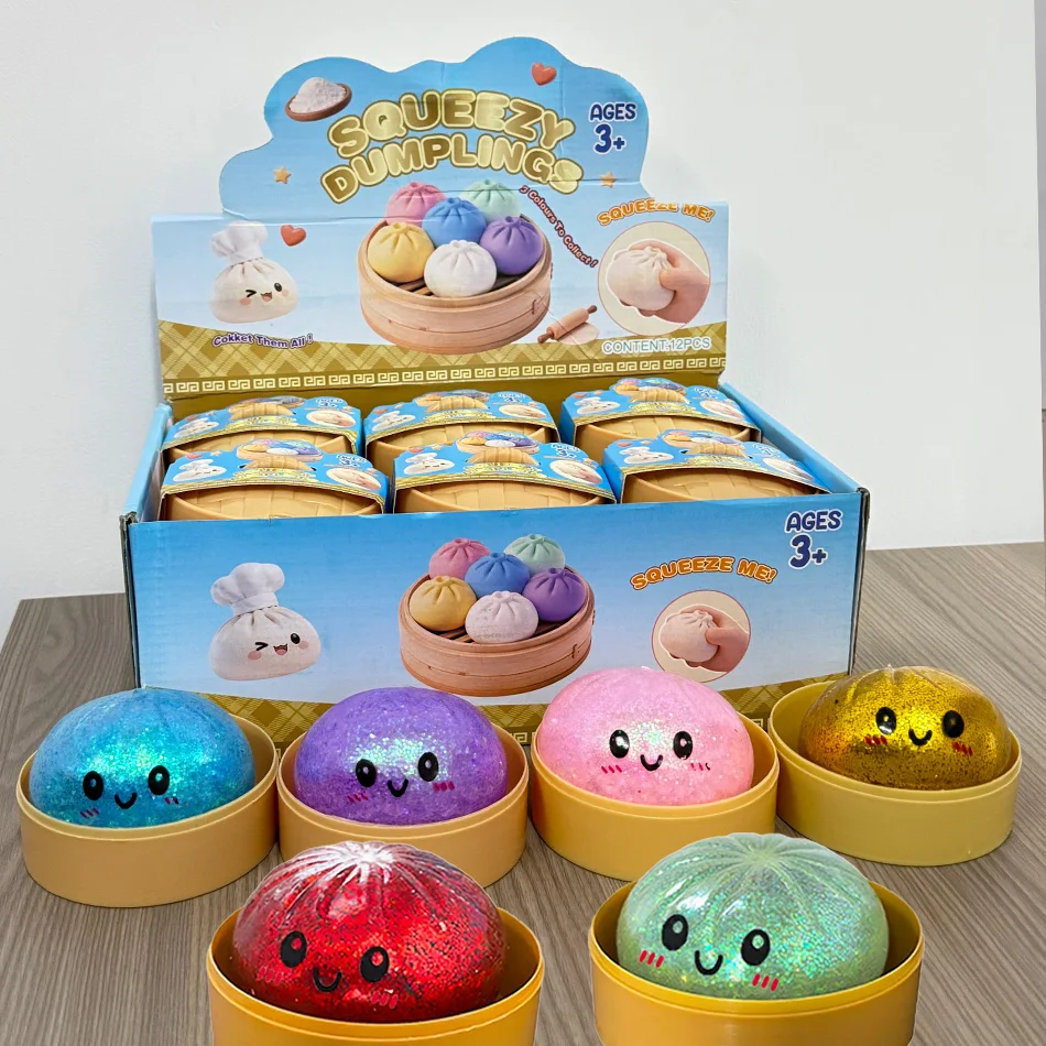 Dumpling Pressure Dumpling Squishies Cute Colorful Bun Toy Slow Rising Stress Relief Fidget Toy for Kids Adults Anti-Anxiety Gif - Image 6