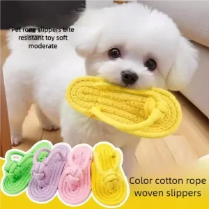 Durable Braided Rope Slipper Dog Toy Bite Resistant Puppy Teething Chew Toy For Small Medium Dogs Interactive Training Play Toy