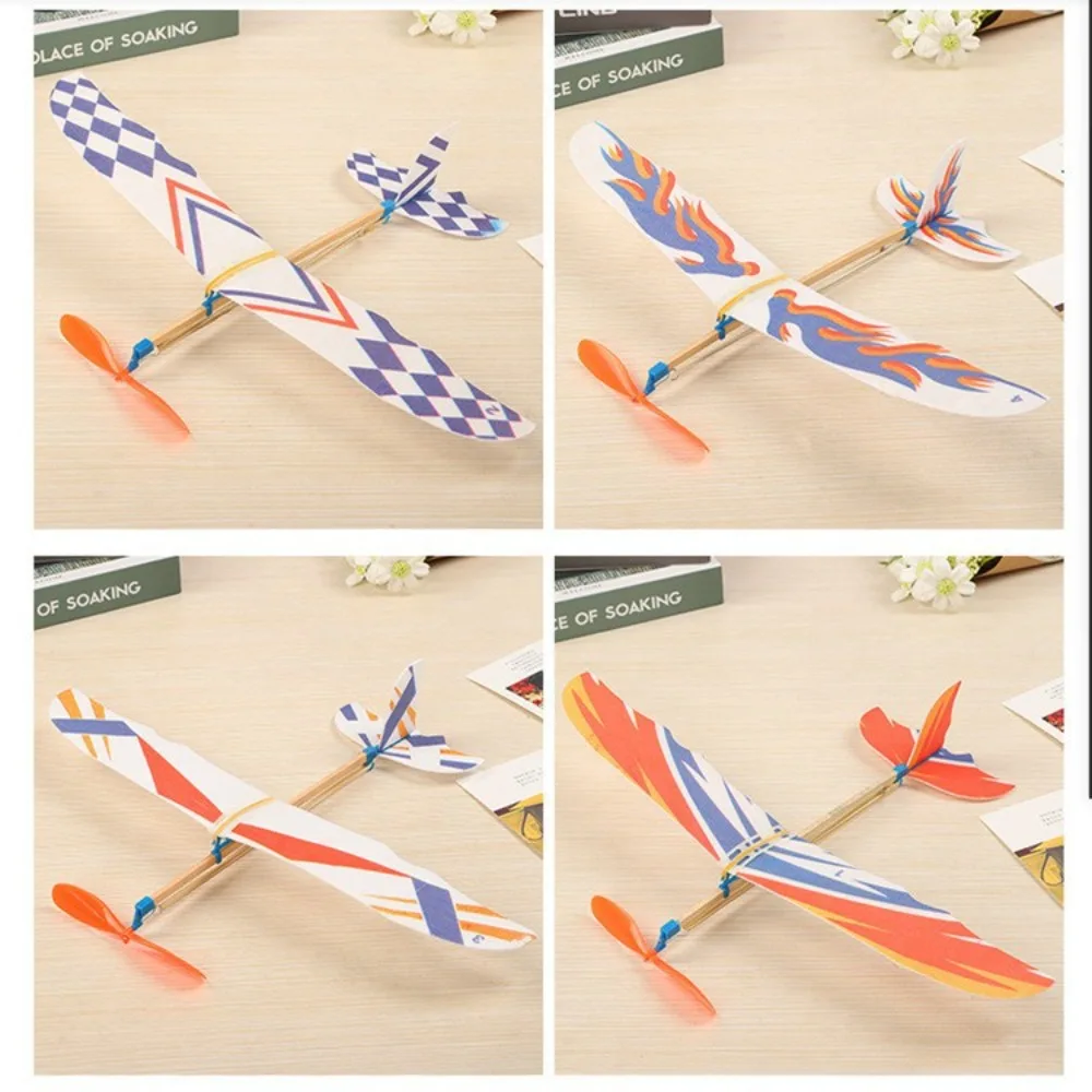 Elastic DIY Flying Glider Airplane Assembly Glider Model Toys Hand Throw Science Toy Flying Plane Model Children - Image 2