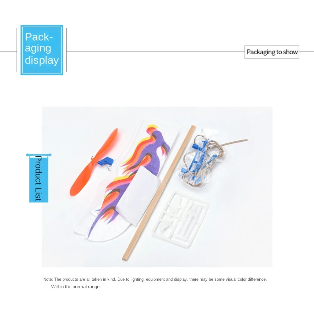 Elastic DIY Flying Glider Airplane Assembly Glider Model Toys Hand Throw Science Toy Flying Plane Model Children - Image 3