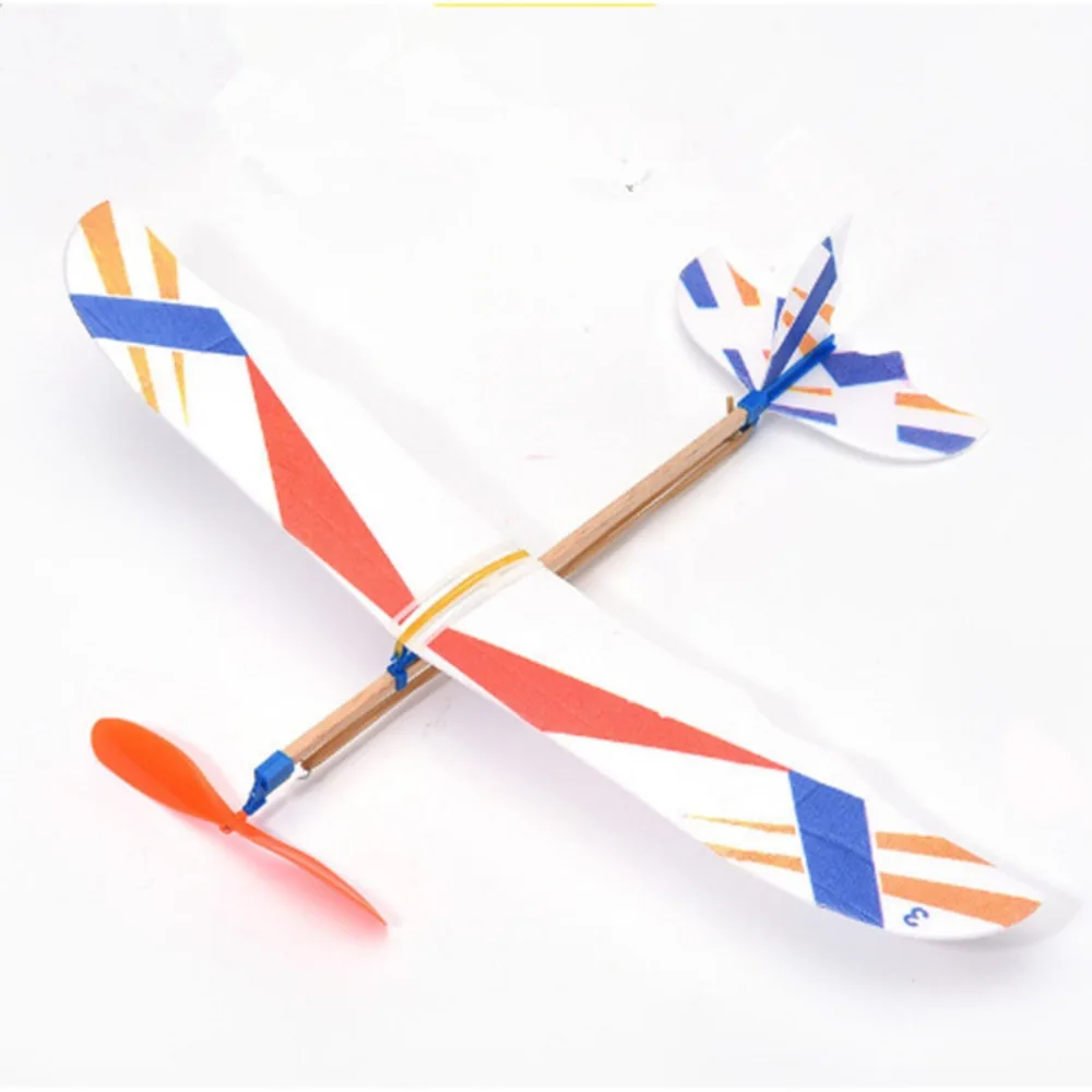 Elastic DIY Flying Glider Airplane Assembly Glider Model Toys Hand Throw Science Toy Flying Plane Model Children - Image 4