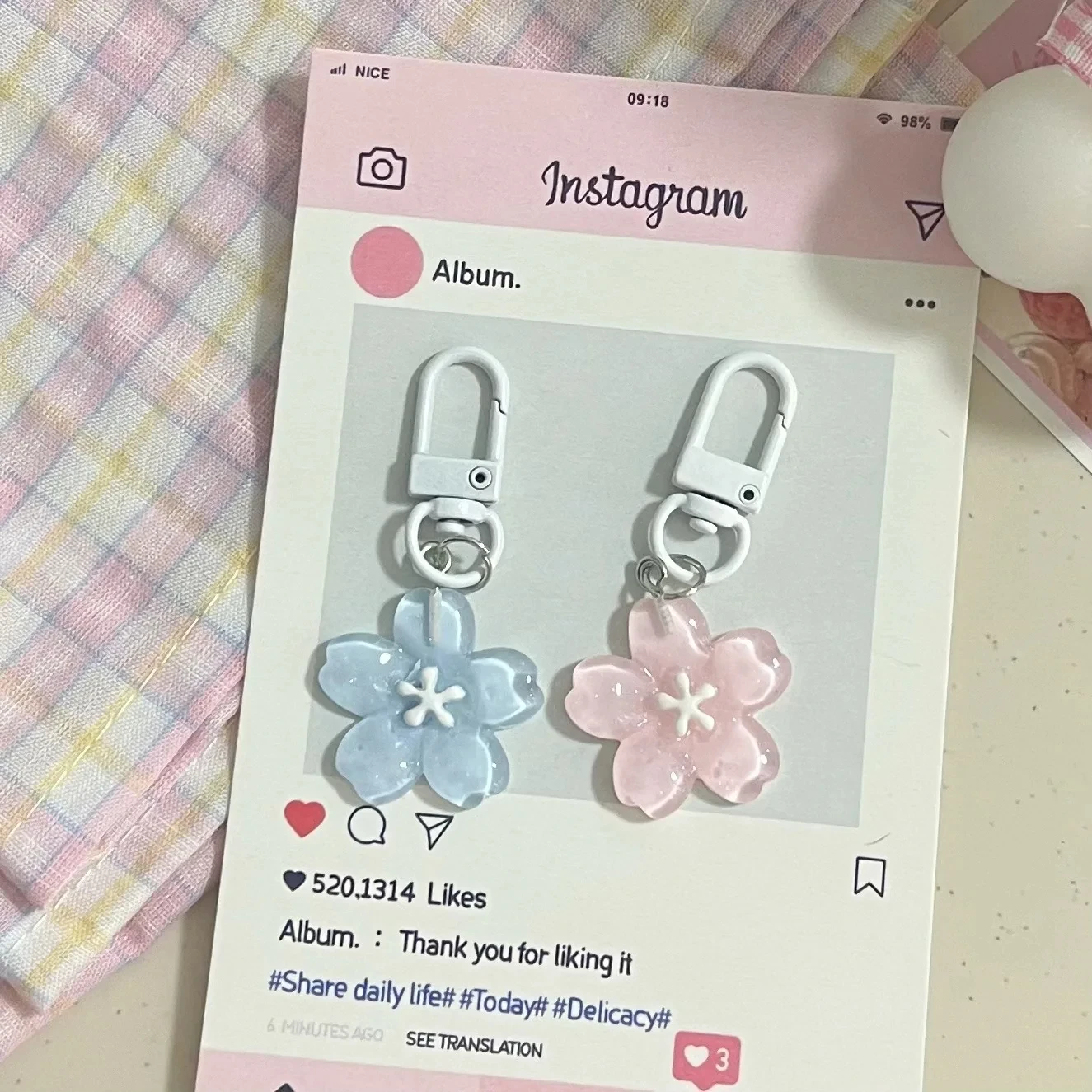 Fashion Backpack Hanging Ornaments Couple Gifts Creative Lovely Flower Keyring Sweet Jelly Color Sakura Keychain Pendant - Image 3