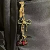 Fashion Cherry Bow Keychain Cute Bag Pendant Keyring For Women Girls Jewelry Bag Accessories Gift