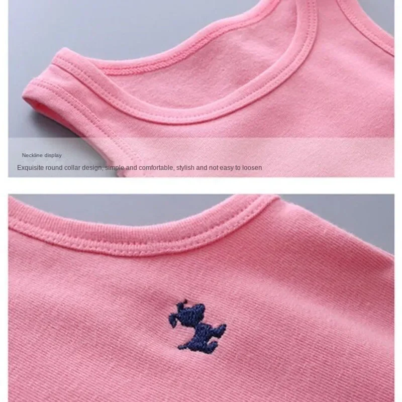 Fashion Children T-shirts for Girls Candy Color Baby Boys Graphic Tee Cotton Vest Tops Kids Summer Clothes Sleeveless T-Shirt - Image 5