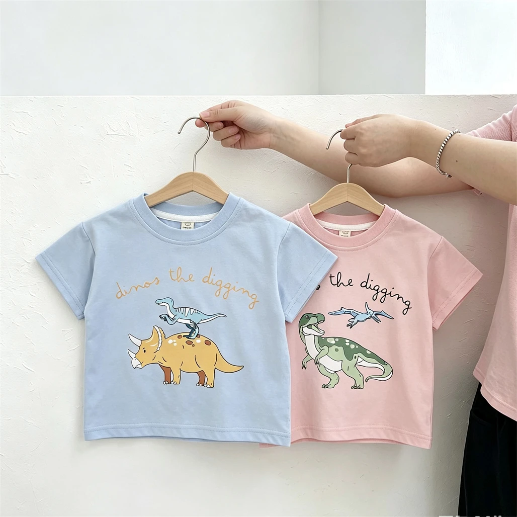 Fashion Clothing For Boys Child Thin Crewneck Base Shirt Simple Versatile TShirt Kids Pure Cotton Clothes Loose Casual Tops - Image 3