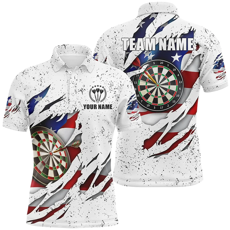 Fashion Darts Graphic Polo Shirts Trend Custom Name Team 3D Printed Sports T Shirts Personality Oversized Unisex Team Uniforms - Image 2