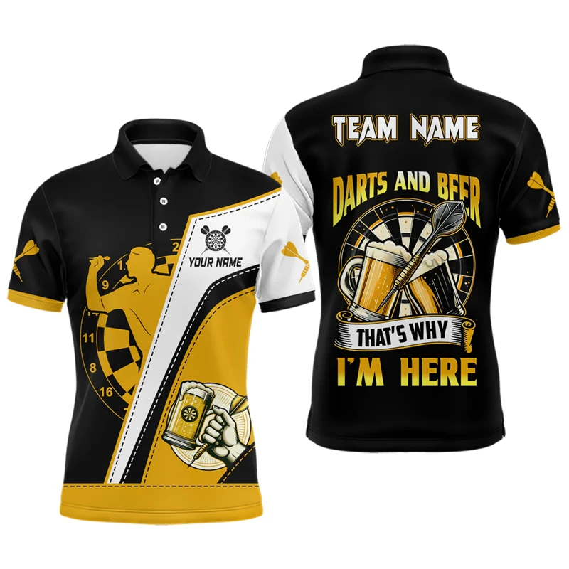 Fashion Darts Graphic Polo Shirts Trend Custom Name Team 3D Printed Sports T Shirts Personality Oversized Unisex Team Uniforms - Image 3
