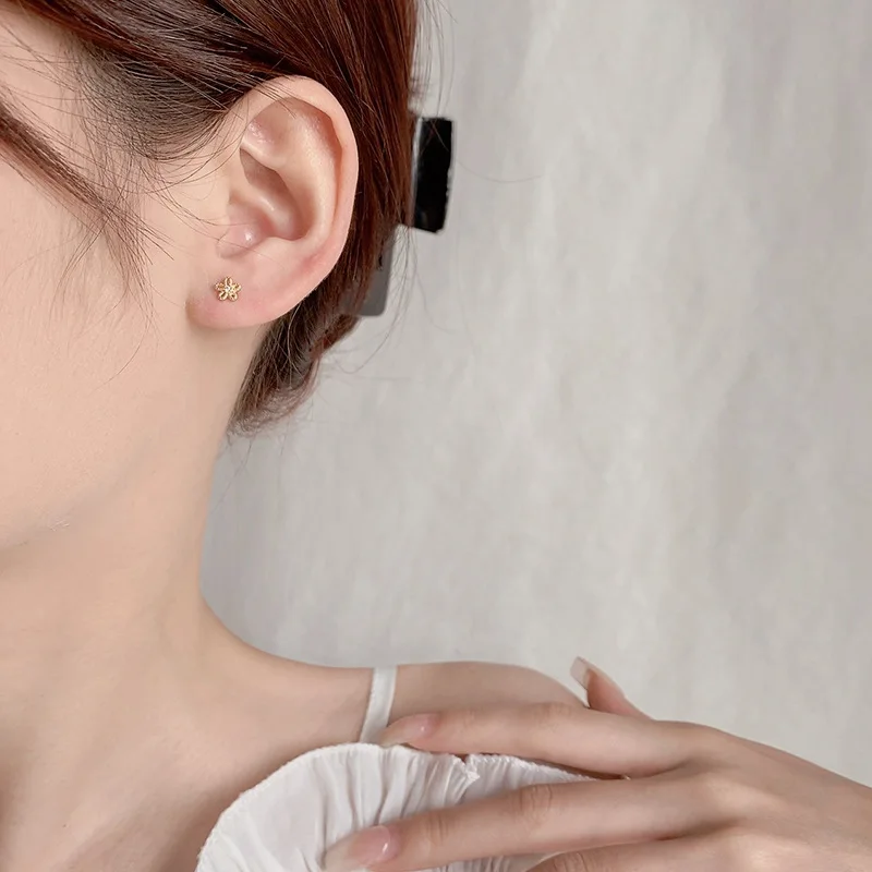 Fashion Earrings For Women Mini Candy Sweet Hypoallergenic Stud Ear Girls Minimalist Gold Color Flower Piercing Jewelry Gifts - Image 2