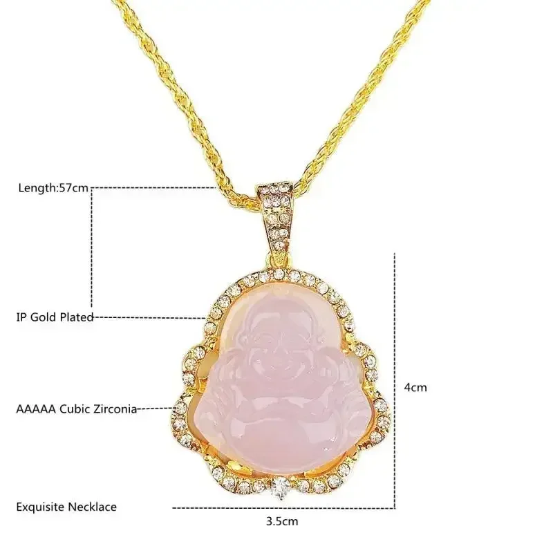Fashion Exquisite Maitreya Buddha Pendant Necklace Inlaid with Shiny Zircon Crystal Base Ladies Lucky Amulet Fortune Jewelry - Image 5