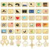 Fashion Eyes Cats Rose Strawberry Heart Gold Color Italian Charm Links Stainless Steel Fit 9mm Bracelet Jewelry DIY Making Gifts