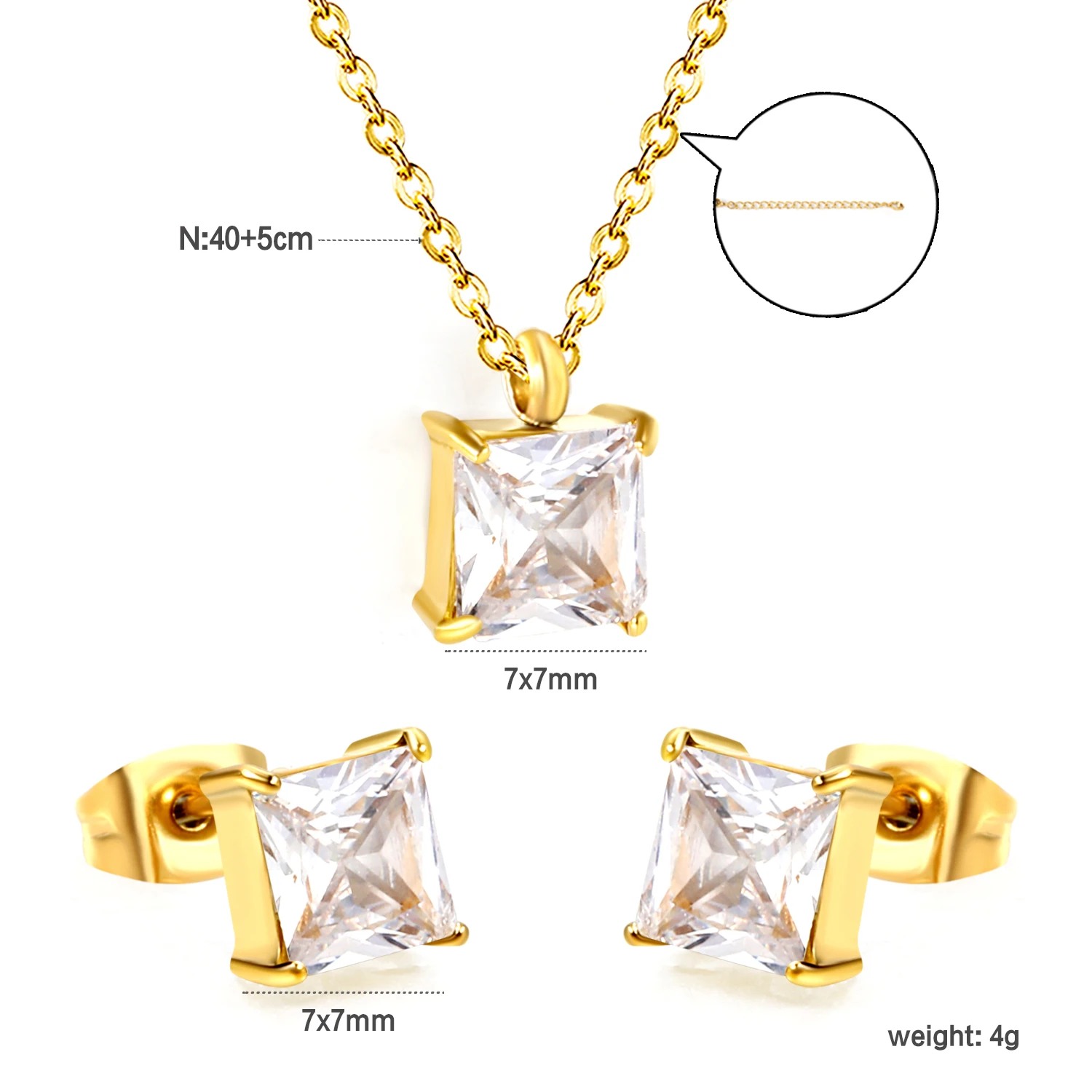 Fashion Geometric Heart Circle Cubic Zirconia Jewelry Sets For Women Waterproof Necklace Earring Stylish Wedding Luxury Jewelry - Image 4