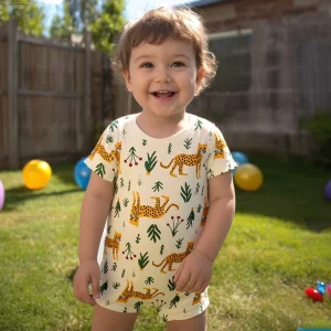 Fashion Infants Boys Animal Jumpsuits Toddlers Rompers Summer Short Sleeve Casual