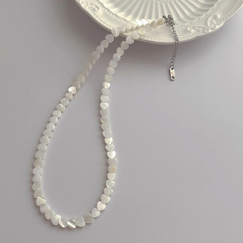 Fashion Jewelry One Layer Shell Heart Necklace For Women Girl Sweet Korean Temperament Celebration Gift Popular Style - Image 2