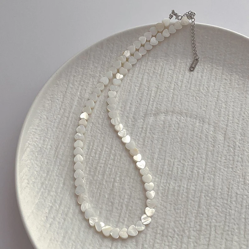 Fashion Jewelry One Layer Shell Heart Necklace For Women Girl Sweet Korean Temperament Celebration Gift Popular Style - Image 3