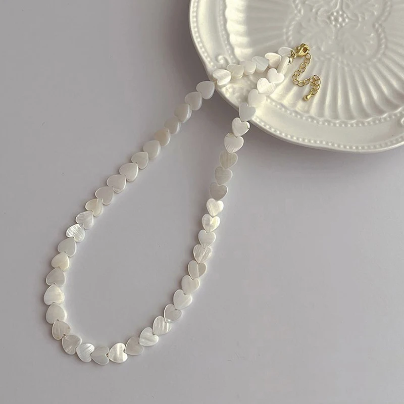 Fashion Jewelry One Layer Shell Heart Necklace For Women Girl Sweet Korean Temperament Celebration Gift Popular Style - Image 6