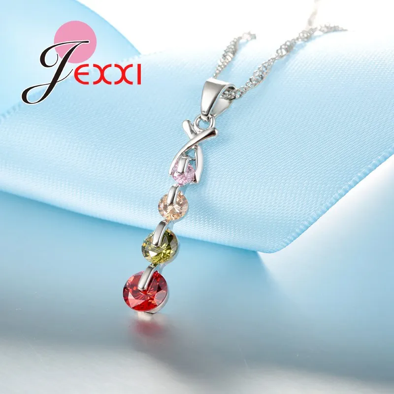 Fashion Luxury Bridal Wedding Jewelry Set 925 Sterling Silver Color Austria Crystal Pendant Necklaces Earring Jewellery Sets - Image 5