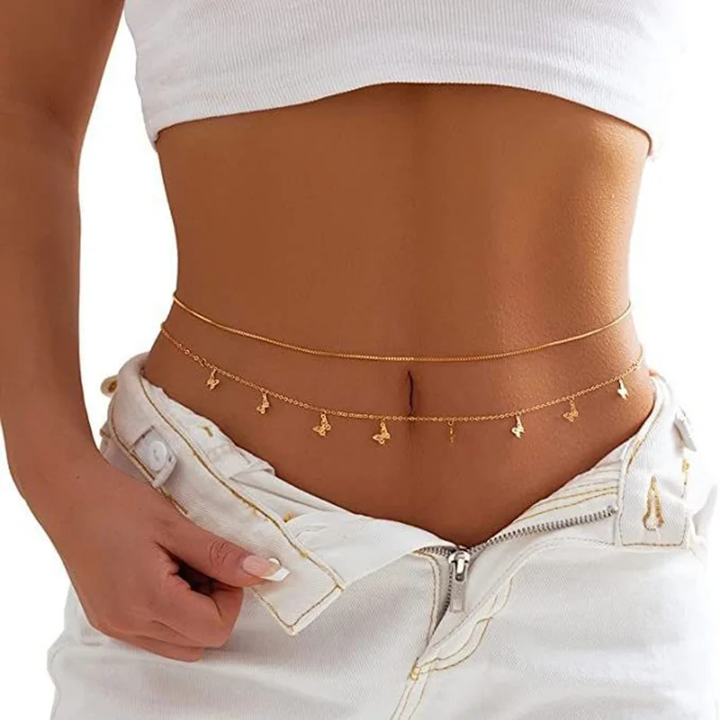Fashion Simple Double Layer Bead Chain Ladies Waist Belly Chain Belly Belt Chain Fashion Body Jewelry Spring Summer Gifts - Image 3