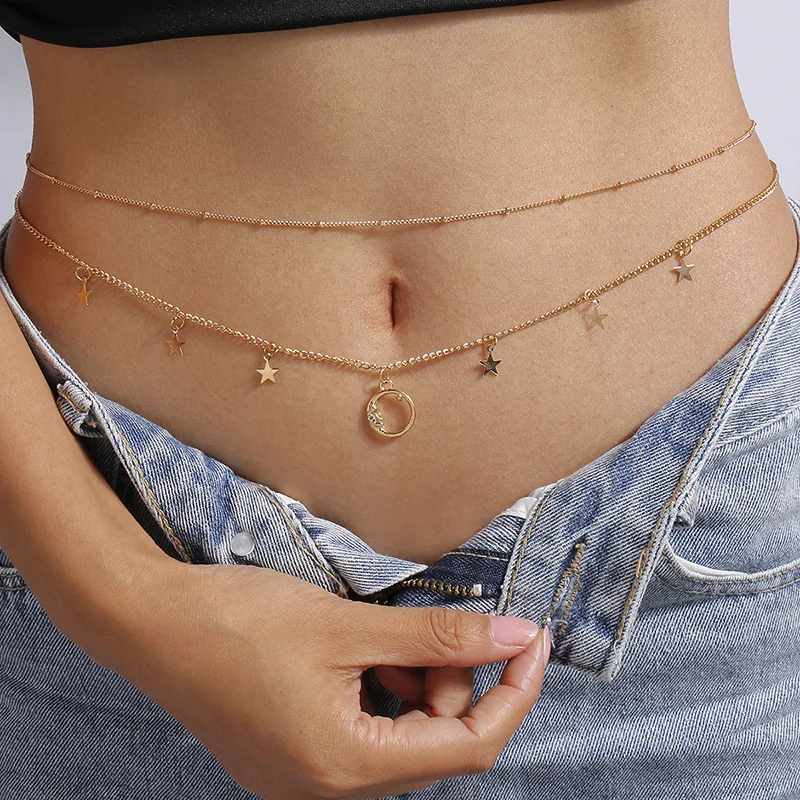 Fashion Simple Double Layer Bead Chain Ladies Waist Belly Chain Belly Belt Chain Fashion Body Jewelry Spring Summer Gifts - Image 6