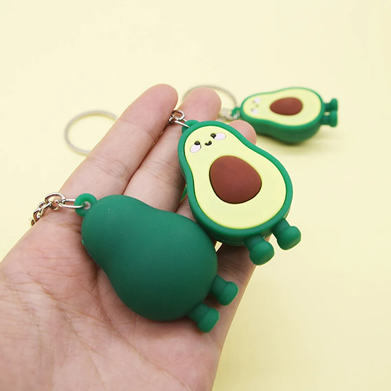 Fashion Simulation Fruit Avocado Smile Keychain 3D Resin Key Chains Jewelry Gift - Image 4