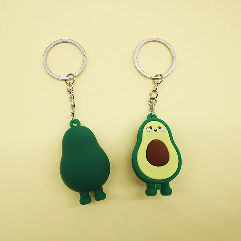 Fashion Simulation Fruit Avocado Smile Keychain 3D Resin Key Chains Jewelry Gift - Image 6